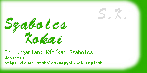 szabolcs kokai business card